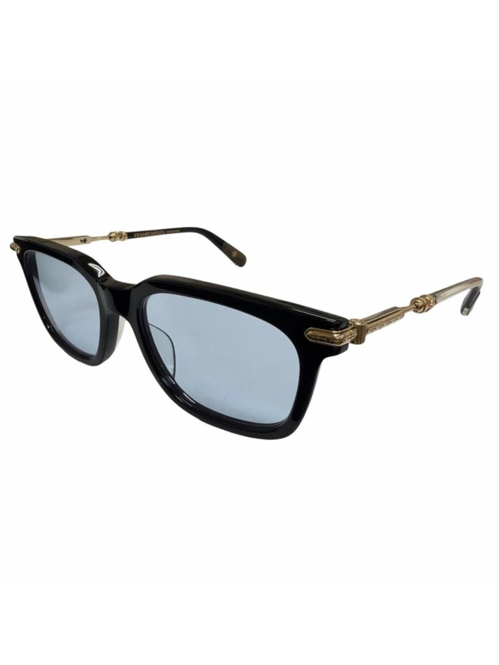 Chrome Hearts Tresticles Some 925 Sterling Silver Sunglasses Black Gold Blue